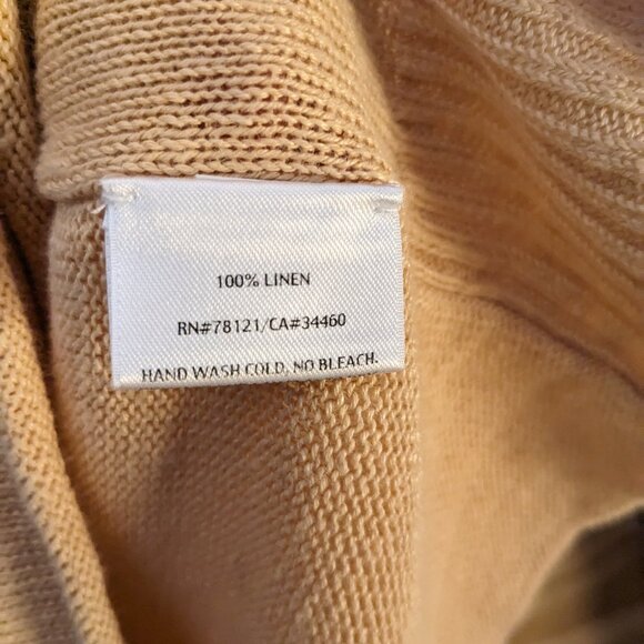 EILEEN FISHER Long Sleeve Shirt Women's Size XS Tan 100% Linen Beige Pullover - Picture 8 of 10